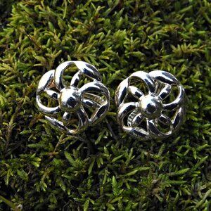 Vintage Monet Silver Clip-on Earrings Signed